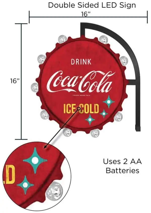 coca cola roud off the wall bracket sign 1