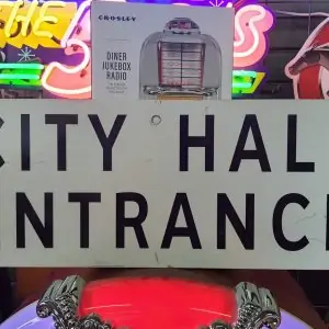 panneaux de ville americaine vintage et authentique 61x23cm city hall entrance goodies et collectibles 1