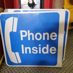panneau phone inside de restaurant ou de magasin americain double face goodies vintage 47x48cm 1
