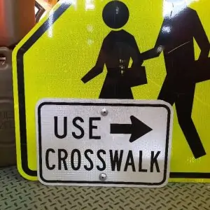 panneau routier américain, use crosswalk réfléchissant 50x30cm