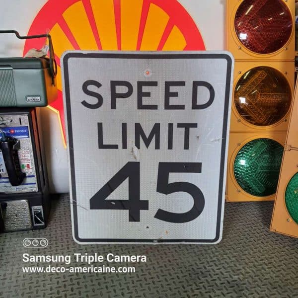 speed limit 45 mph 76x61cm panneau routier américain