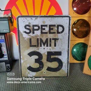 speed limit 35 mph cracked 76x61cm panneau routier américain