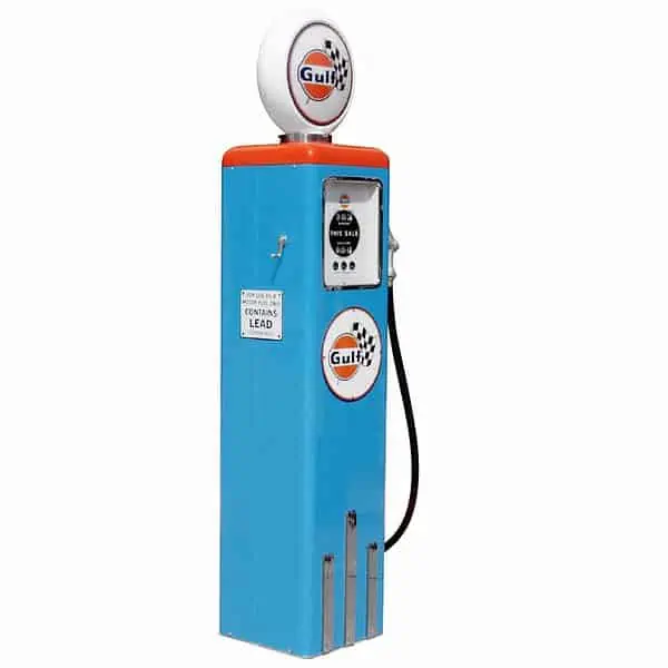 pompe à essence américaine avec opaline éclairée gulf racing