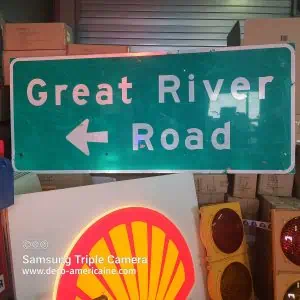 panneau vert américain indicateur de direction 215x91cm xl great river road