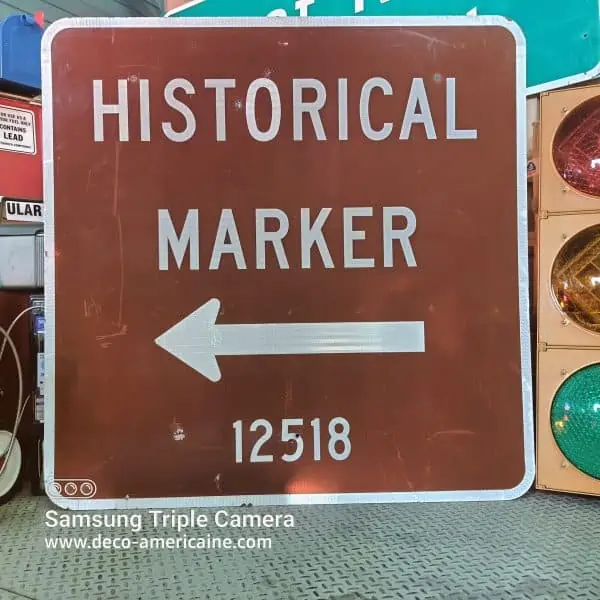 panneau marron américain indicateur de direction 123x123cm xl historical marker 12518