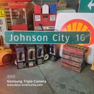 panneau vert indicateur de rue américaine 200x30cm johnson city 16
