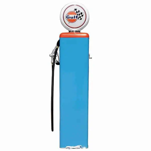 pompe à essence américaine avec opaline éclairée gulf racing "tall" 205cm