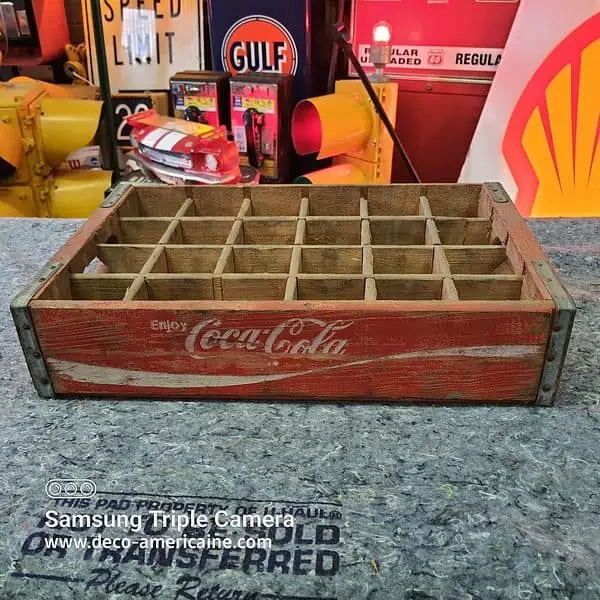 caisse en bois de transport de bouteilles de soda coca cola (copie)