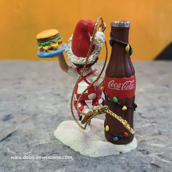 ornement de sapin de noel "coca cola" frisch's avec bob's big boy avec hamburger quantitee limitee