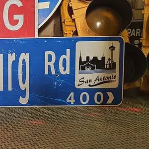 panneau marron américain indicateur de direction 183x46cm fredericksburg rd san antonio (texas)