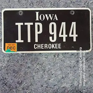 plaque d'immatriculation américaine iowa cherokee