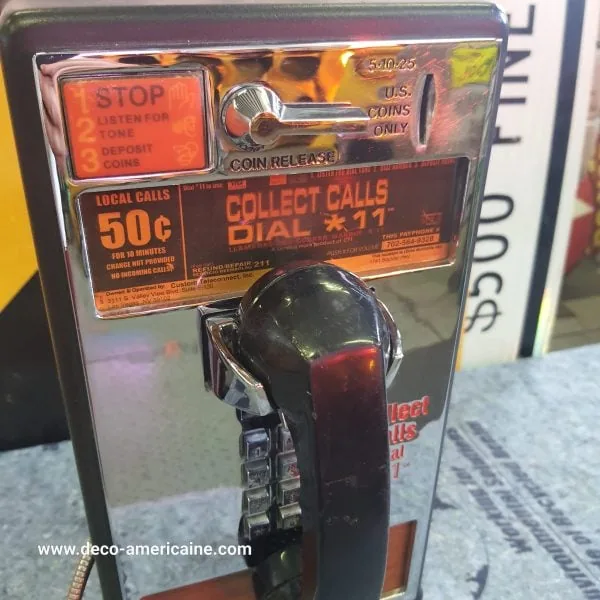 téléphone payphone américain de rue avec monnayeur et stickers originaux a (copie)