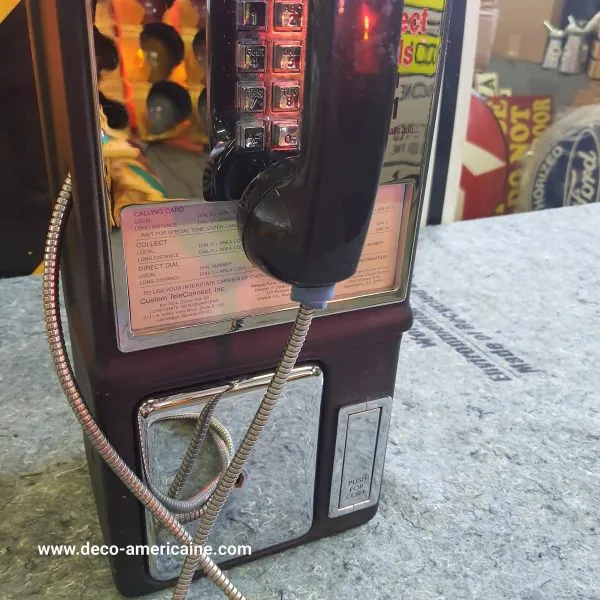 téléphone payphone américain de rue avec monnayeur et stickers originaux c (copie)