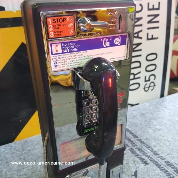 téléphone payphone américain de rue avec monnayeur f