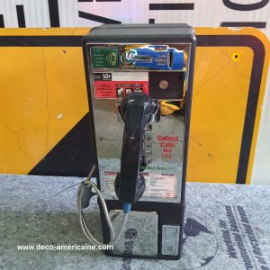 téléphone payphone américain de rue avec monnayeur et stickers t
