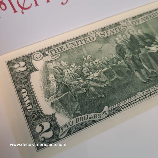santa dollars billet américain de $2 de collection devise authentique