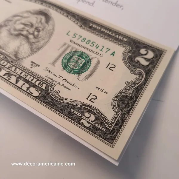 santa dollars billet américain de $2 de collection devise authentique (copie)