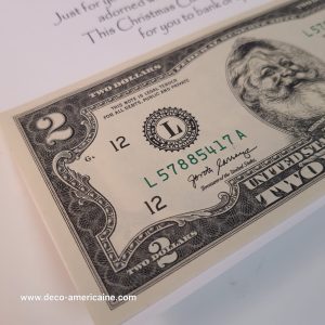 santa dollars billet américain de $2 de collection devise authentique (copie)