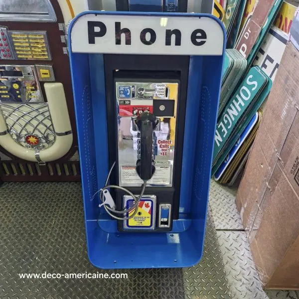 cabine l31 murale avec payphone vintage de rue américain authentique grise (silver) (copie)