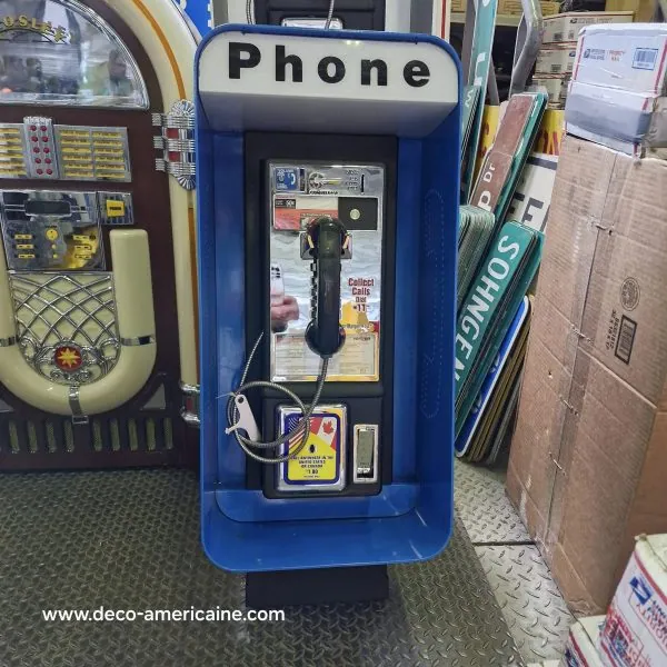 cabine l31 murale avec payphone vintage de rue américain authentique grise (silver) (copie)