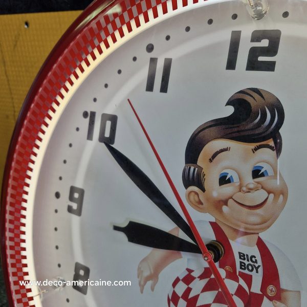 bob's big boy restaurant horloge néon authentique sous licence "elias brothers restaurant" 50cm unique et rare