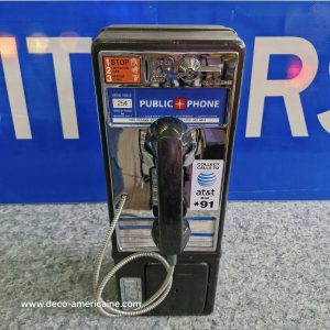 téléphone payphone américain de rue avec monnayeur et stickers 14