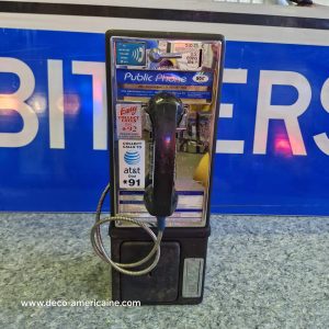téléphone payphone américain de rue avec monnayeur et stickers 5