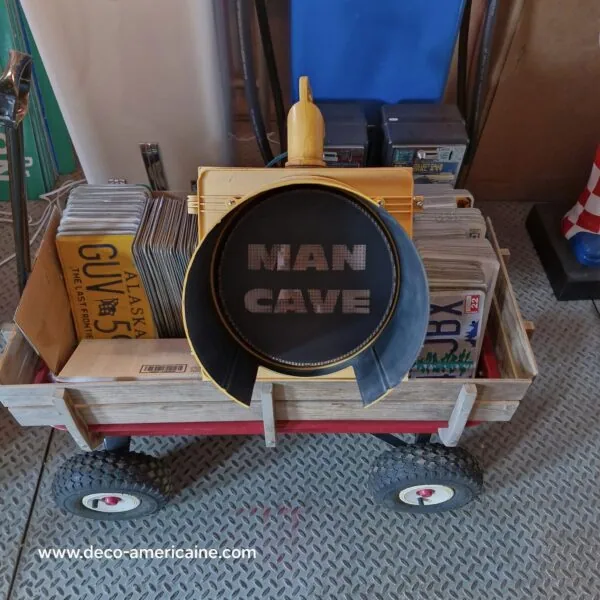 feu tricolore américain à 1 voie câblé 40cm man cave