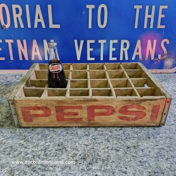 caisse en bois de transport de bouteilles de soda pepsi usa (copie)