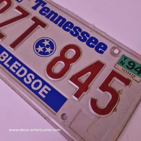 plaque d'immatriculation américaine tennessee (relief) anderson