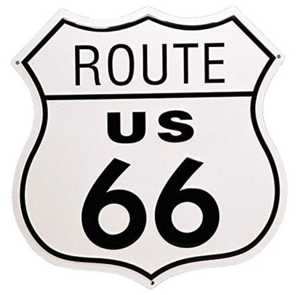 plaque déco américaine murale tole panneau de highway mother road route 66