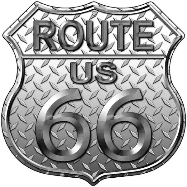 plaque déco américaine murale tole panneau de highway route 66 diamond