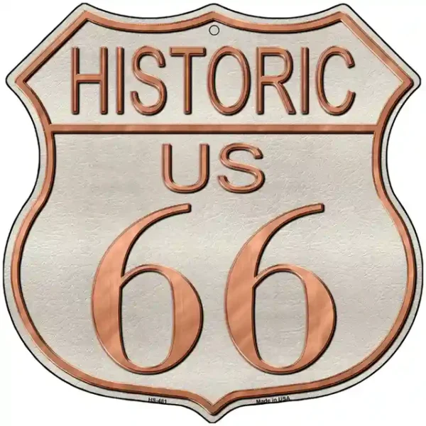 plaque déco américaine murale tole panneau de highway historic route 66