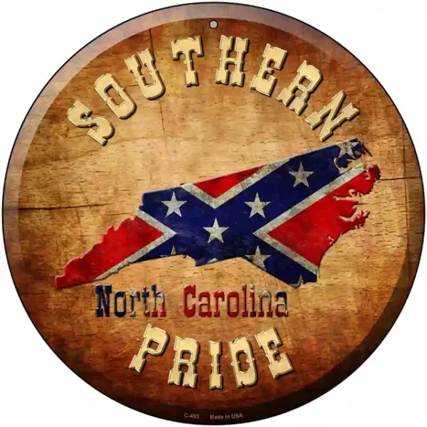 plaque déco américaine murale tole southern pride notrh carolina