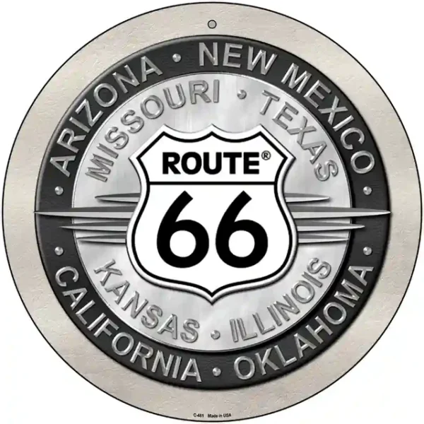 plaque déco américaine murale ronde en tole arizona route 66 centennial (copie)